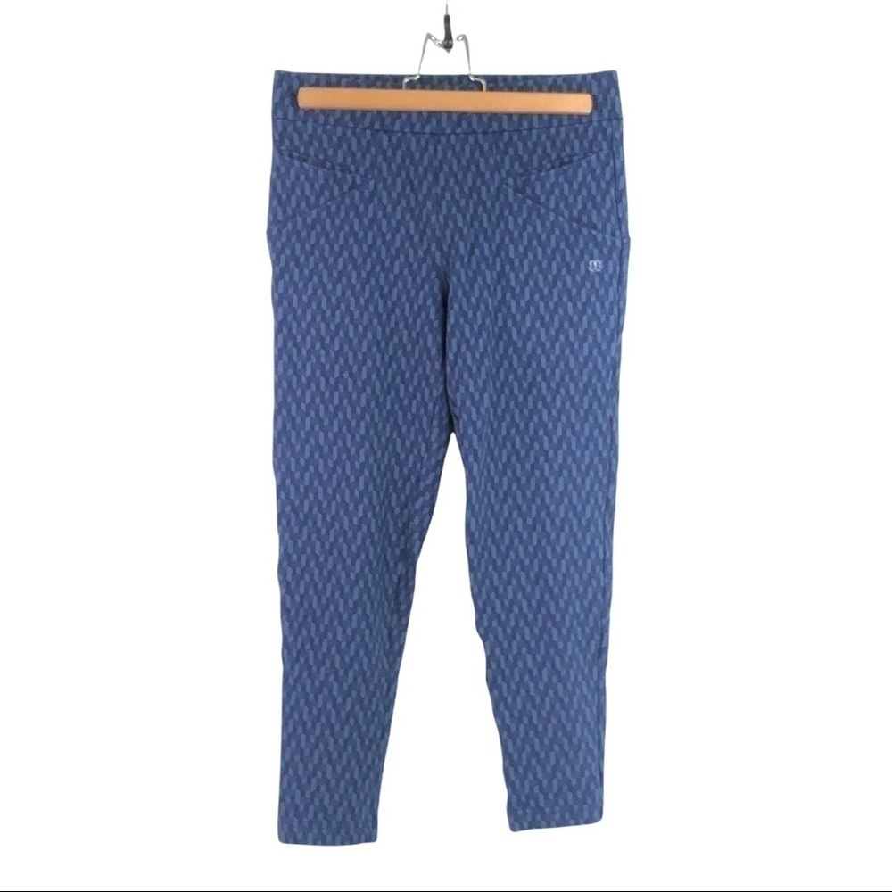 Betabrand - Dress Pant Yoga Pants Blue Chevron -SP